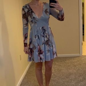 Long Sleeve Mesh Elegant Dress